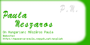paula meszaros business card